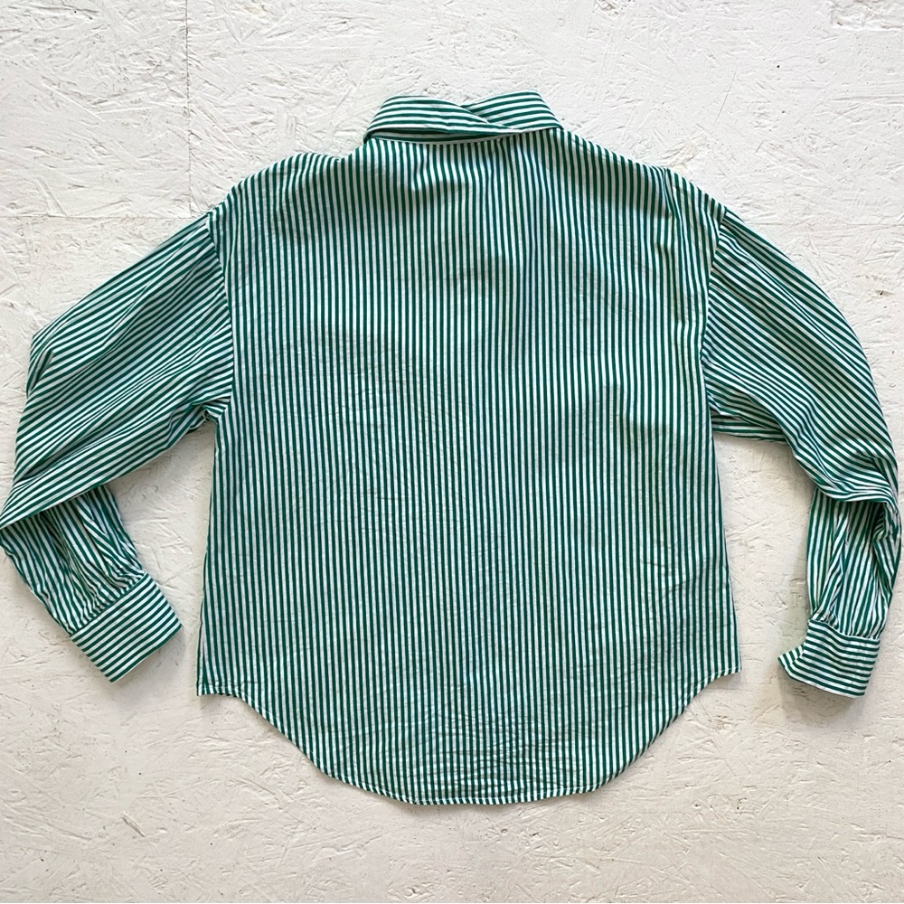 Molly Bracken Green Striped Button Down Shirt - Picture 3 of 5